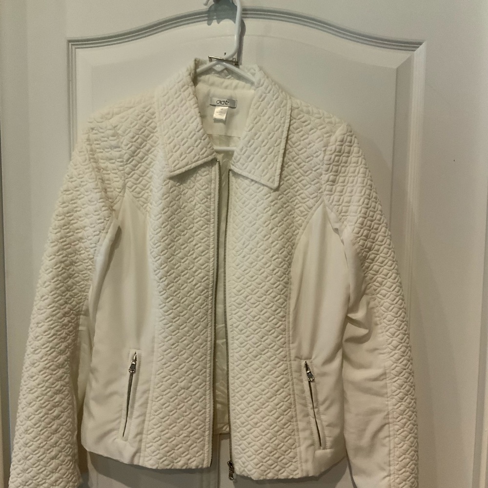 White Quilted Jacket by Cache
